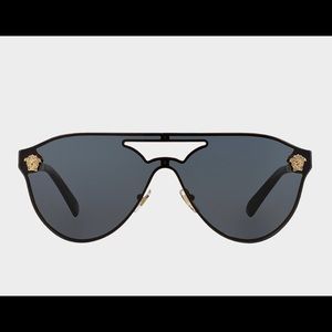Versace Black and Gold Visor Medusa sunglasses